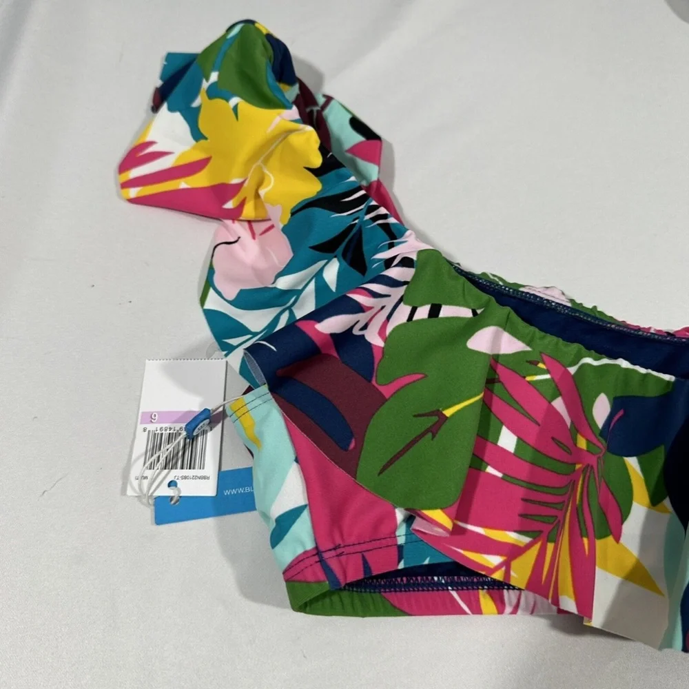 NWT $85 Bleu Rod Beattie [ 6 ] On A Brighter‎ Note Ruffle One Shoulder Top